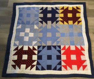 Patchwork Small Quilt,  Hand Made,  Hole In The Barn Door,  Plaids,  Checks,  Florals