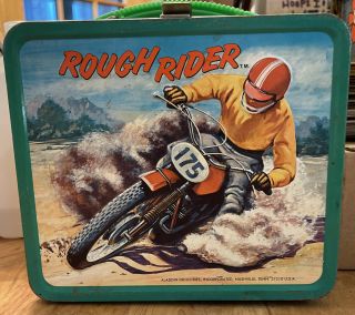 Vintage 1973 Aladdin Rough Rider 3d Metal Lunch Box