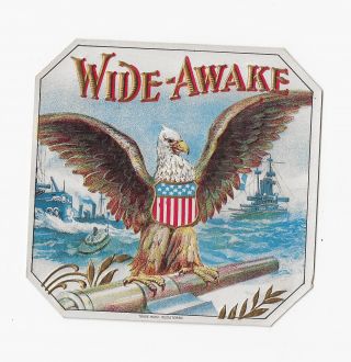 1898 Span Am War Patriotic Us Navy Cigar Box Inner Label 651