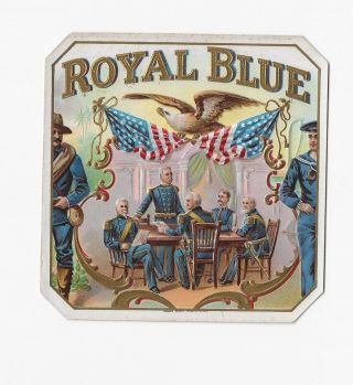 1898 Span Am War Patriotic Us Military Cigar Box Inner Label 652