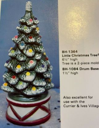 Vintage Byron Ceramic Mold Bh - 1364 Christmas Tree & Bh - 1084 Drum Base (2) Molds