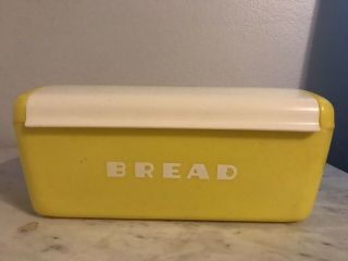 Vintage Lustro Ware Yellow Cream Plastic Bread Box Mid Century Modern/retro