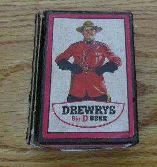 Vintage Drewrys Big D Beer Playing Cards Beer Advertising Cards