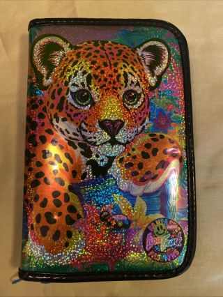 Vintage 90s Lisa Frank Holographic Cheetah Trifold Planner 8 X 5”