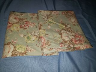 Ralph Lauren Charlotte Sage Green Floral King Pillow Case Set Of 2 Vintage