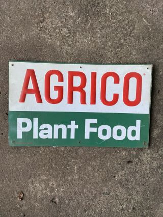Vintage Agrico Plant Food Sign Advertising Farm Agriculture Garden Seed Sign