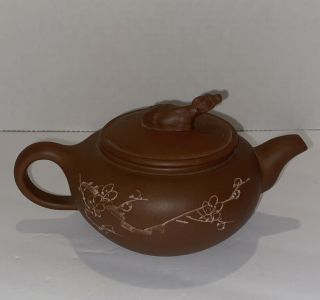 Vintage Red Clay Teapot W Water Buffalo