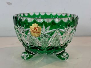 Vintage Nactmann Bleikristall Emerald Cut To Clear Crystal Candy Dish