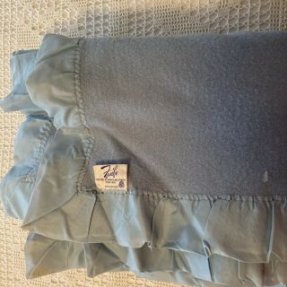 Vintage FARIBO Satin Trim Blanket 100 Wool 66 