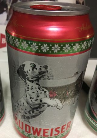 2020 Budweiser Happy Holidays 12 Oz.  Empty Beer Can No.  4 Of A Set Of 4