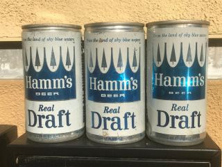 3 Diff.  Hamm ' s Flat Top & Pull Top Beer Cans,  Los Angeles,  CA & St.  Paul,  MN 3