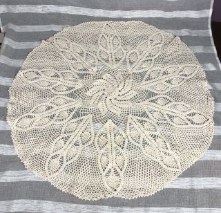Exquisite Vintage Handmade Crochet Lace Doily/table Topper Large 30” Wedding