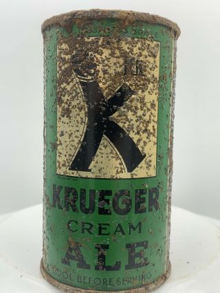 Krueger Cream Ale O/i Flat Top Beer Can Newark,  Nj.