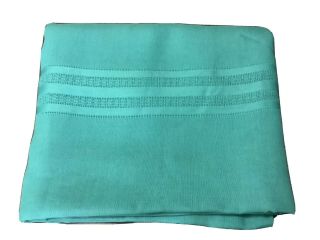 Vintage Linen Rectangle Tablecloth 60” X 88” Aqua In Color