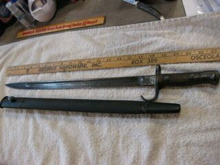 Australian British Ww1 Hooked Quillion Bayonet With Scabbard & Frog 1907