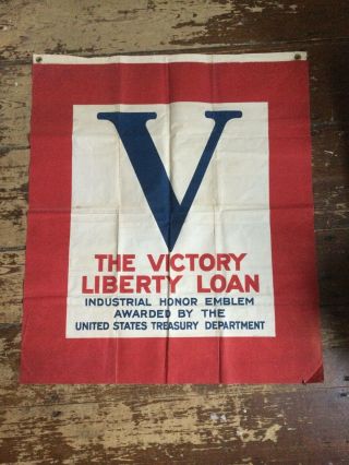 Ww1 U.  S.  Victory Liberty Loan Banner,  World War,  Antique Flag,  Patriotic