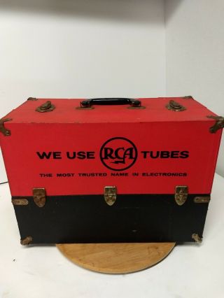 Vintage Red & Black Rca Vacuum Tube Caddy