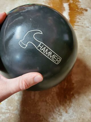 Fab hammer black Urethane Bowling Ball Vintage 8UAI5589 grip 16lb 2