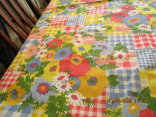 VTG House N Home Fabrics & Draperies Multicolor Florals & Checkered Fabric 3 yds 3