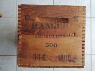 Winchester Ranger Smokeless 12 Ga.  Wood Ammunition Shell Box