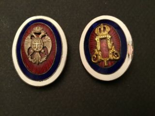Serbian Officer Cap Badge Pin 1880 Ww1 Serbia Medal