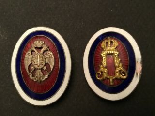 Serbian officer cap badge pin 1880 ww1 Serbia medal 2
