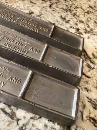 VINTAGE FEDERATED METALS DIVISION AMERICAN SMELTING AND REFINING CO.  BARS 3