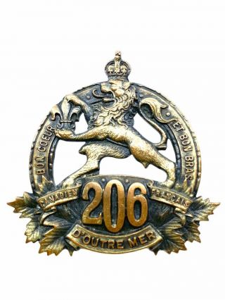 Ww1 Canadian Cef 206th Battalion Cap Badge