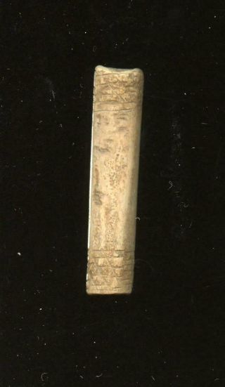 Indian Artifacts - Fine Polished And Engraved Bone Bead - Glovers Cave Site