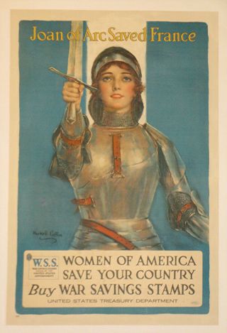 Joan Of Arc Wss Loan Poster Linen First World War I Ww1 Wwi 1918 Coffin