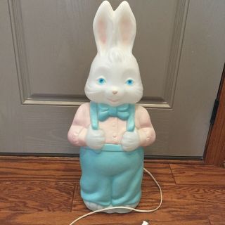 Vintage Blow Mold Lighted Boy Easter Bunny 1994 Large Usa (girl Bunny Listed Too)
