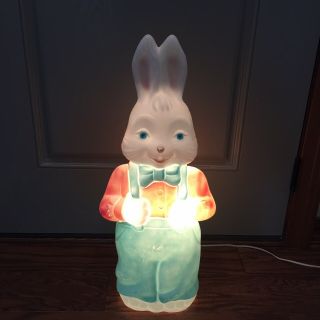 Vintage Blow Mold Lighted Boy Easter Bunny 1994 Large USA (Girl Bunny Listed Too) 2