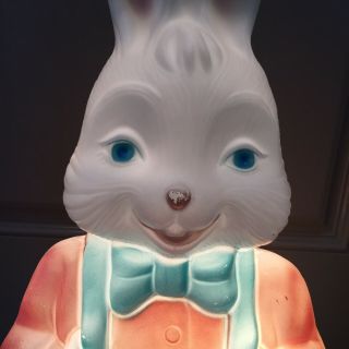 Vintage Blow Mold Lighted Boy Easter Bunny 1994 Large USA (Girl Bunny Listed Too) 3