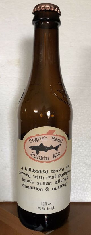Dogfish Head Punkin Ale 12 Oz Brown Bottle With Label & Cap