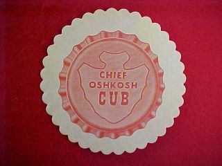 (2) Different Very Old Chief Oshkosh Beer Paper Doily Type Coasters,  Oshkosh,  Wi