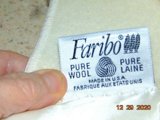 Vintage FARIBO Satin Trim Blanket 100 Wool 64 