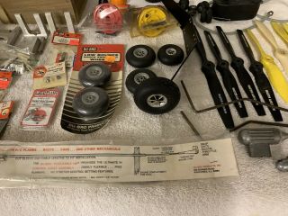 Vintage R/c Airplane Parts,  Starter,  Props,  Wheels And Much More