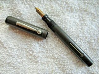 Vintage Craig Short 4 1/2 " Black Rubber 14k Gold Nib Fountain Pen