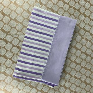Vintage Fashion Manor Jcpenney Twin Flat Sheet White Purple Stripe Muslin