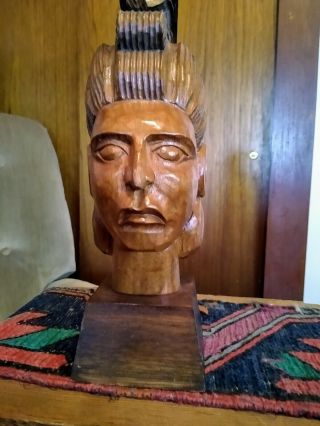 Wood Carving Centeotl Aztec Goddess Of Maize By Jose Pinal Folk Art Lover Gift