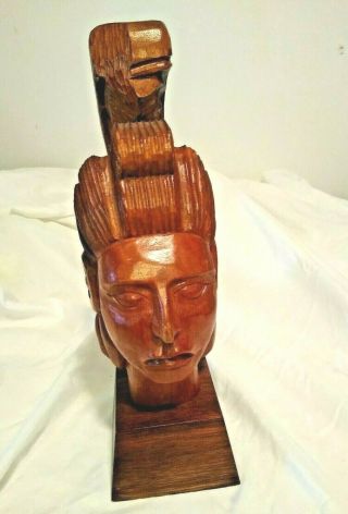 Wood Carving Centeotl Aztec goddess of Maize by Jose Pinal Folk Art Lover Gift 3