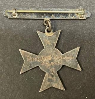 WWI US Army & Marine Corps Sharpshooter Badge Pin,  Dated,  Etched w/Soldier Name 2