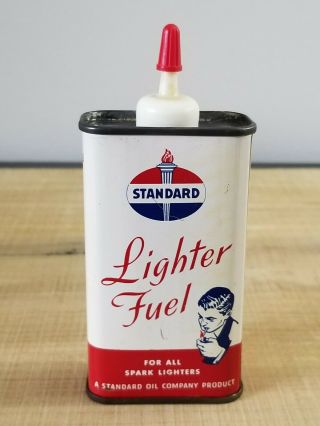 Vintage Standard Oil Co.  Lighter Fuel Can,  4 Fl.  Oz,  For All Spark Lighters