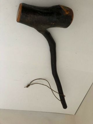 Vintage Authentic Irish Shillelagh Hard Wood Hammer Weapon Cudgel Stick 14 X 5 "