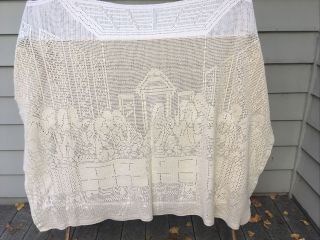 Vintage Hand Crochet Last Supper Wall Hanging/tablecloth 39x54”