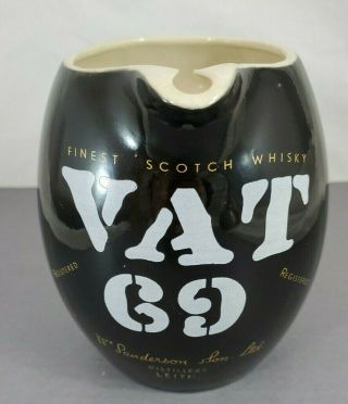 Vat 69 Finest Scotch Whiskey Black Pitcher Faiencerie