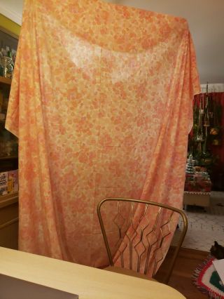Vintage Wamsutta Ultracale Pink King Size Flat Sheet Candy Pink Floral Pattern