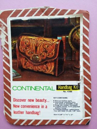 Vintage Tandy Leather Handbag/purse Kit " Continental " 4306 Pre - Owned