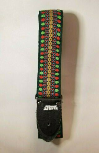 Vintage Ace Guitar Strap 1960s 1970s Hippie Woven With Plastic Buckle 2 " Wide