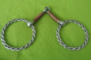 Fancy Vintage Twisted Rope Rings 5 " Copper Scored Mouth Snaffle Bit